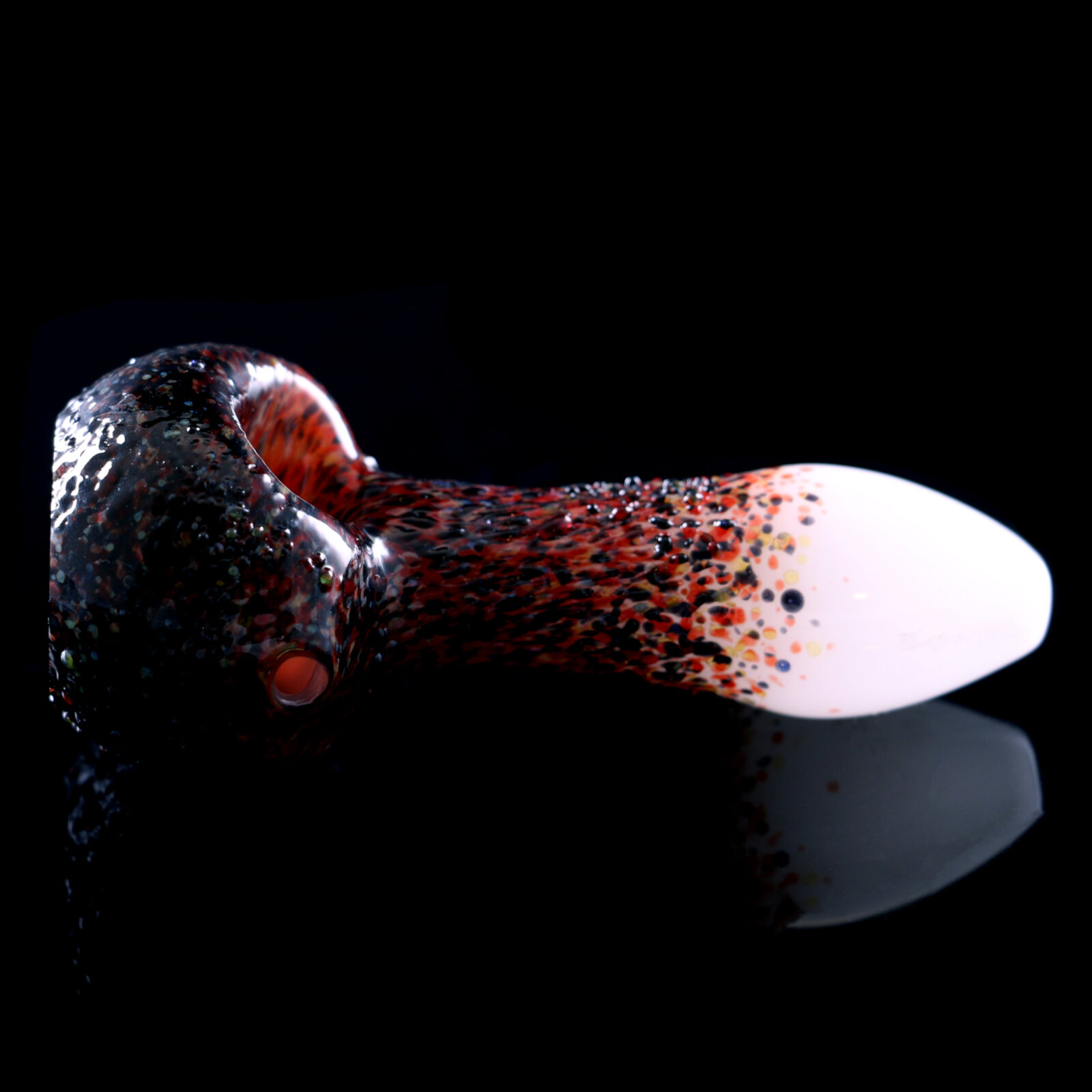 Geode Dichro Glass Pipe - Red & White 