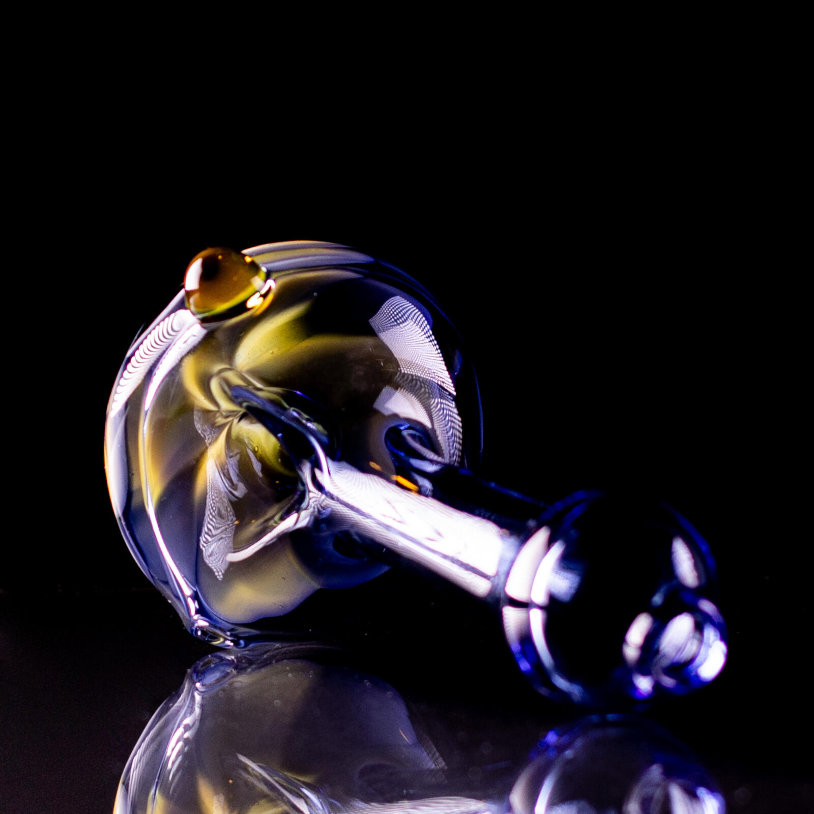 Light Blue Floral Spoon Pipe mit Marble