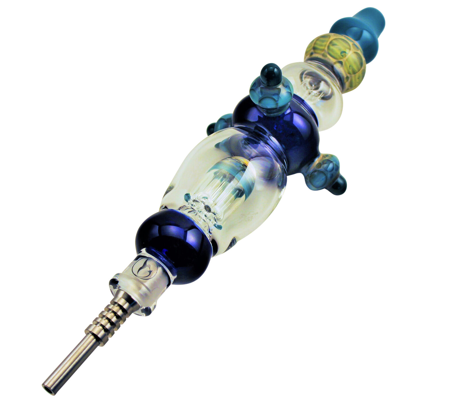 XXL Nectar Collector | Cobalt Aqua with Solid Stand