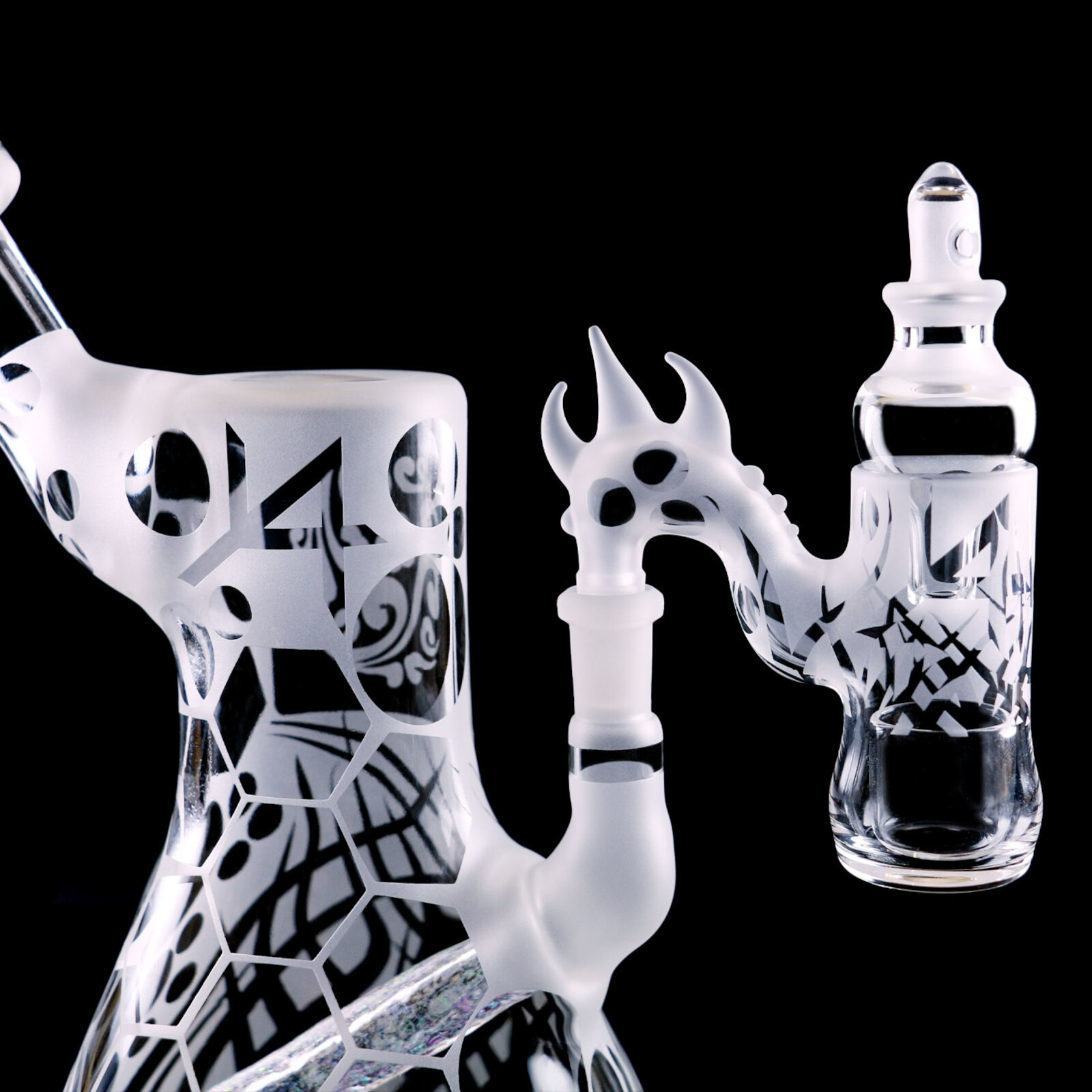 Sandblasted Dab Rig with Dichroic Downstem