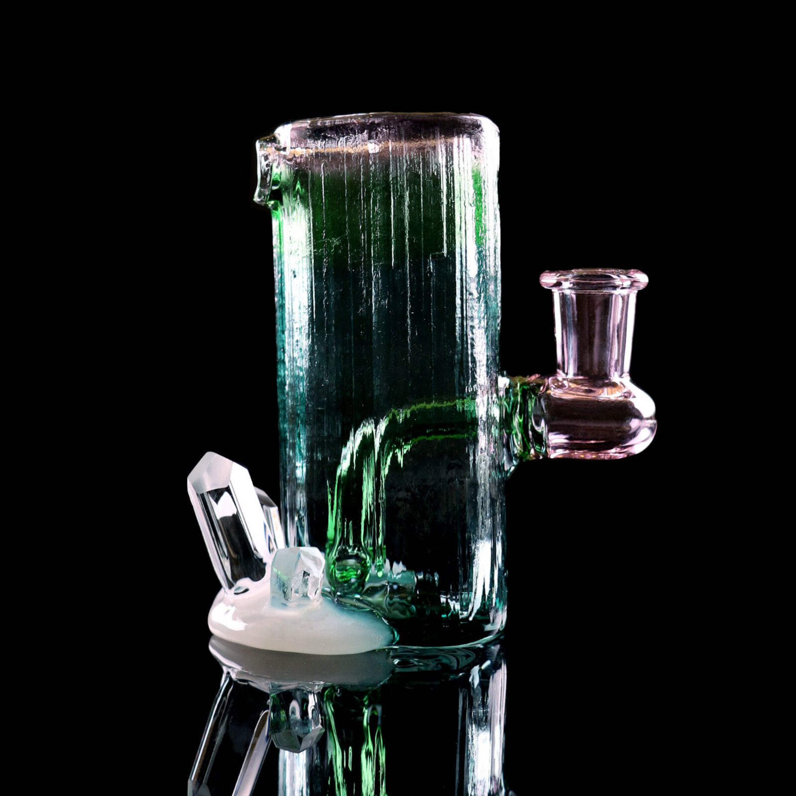 Tourmaline with three Quartz Crystals
