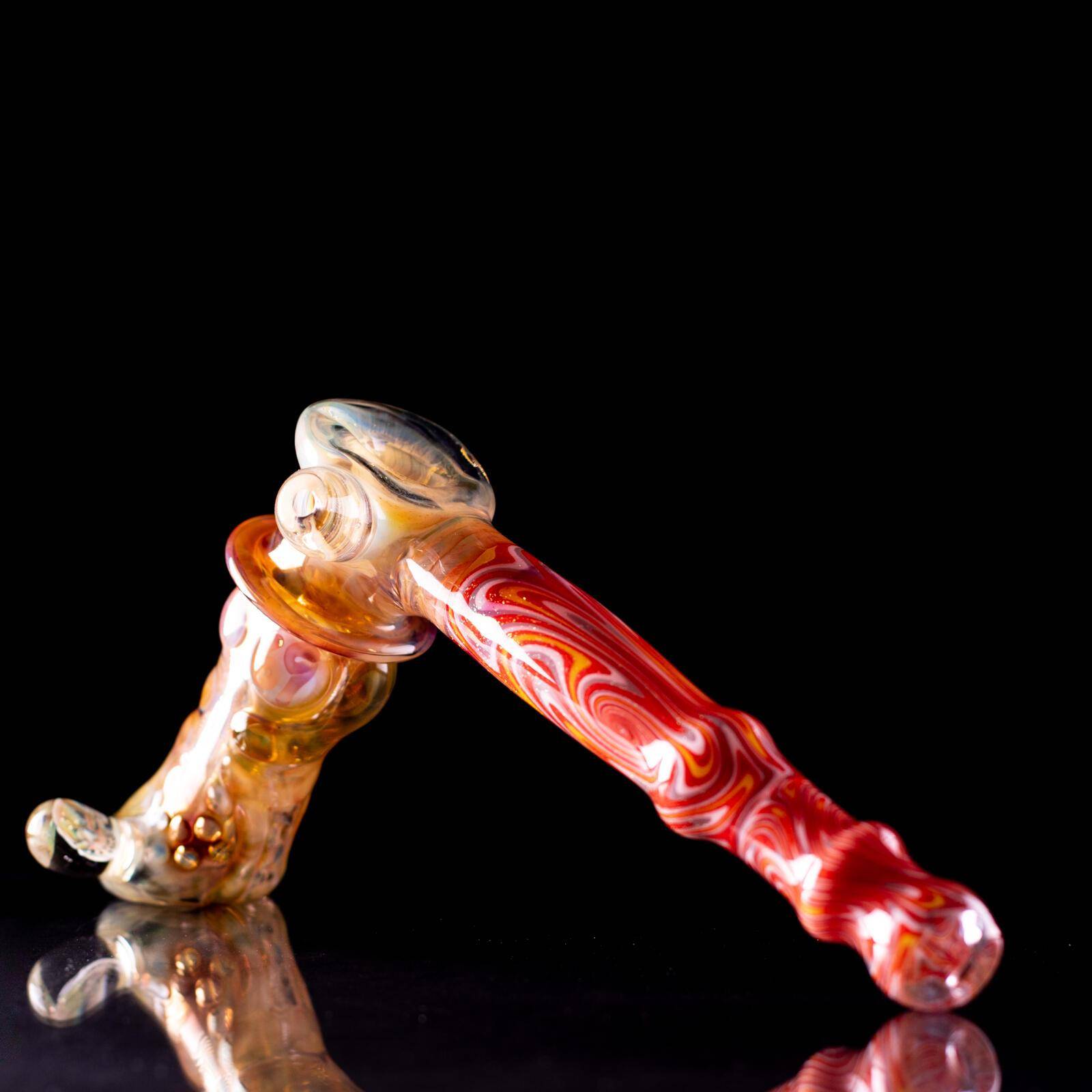 Fumed Skull with Hat Hammer Pipe Fumed Skull with Hat Hammer Pipe