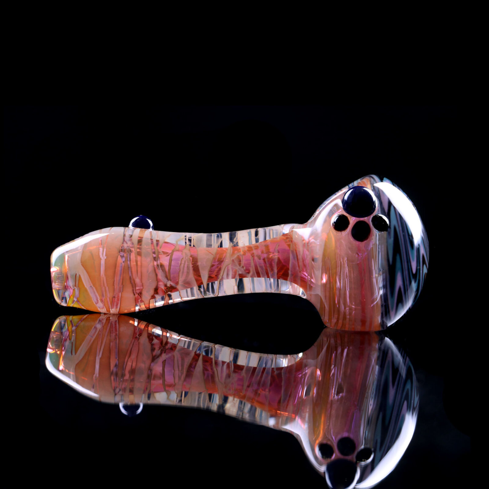 Fumed Glass Pipe - Red Zebra