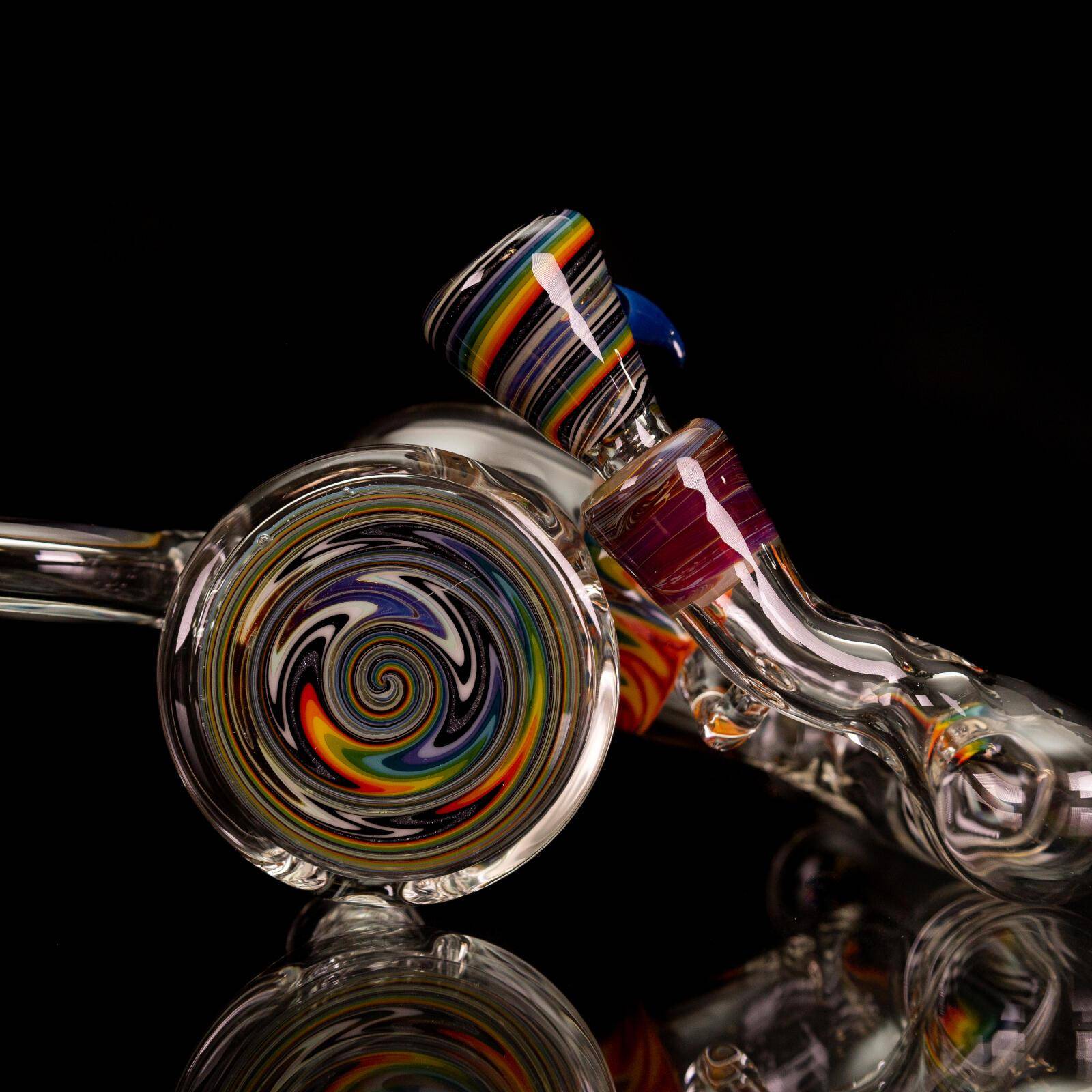 Colorful Inline Bubbler with Bong Slide
