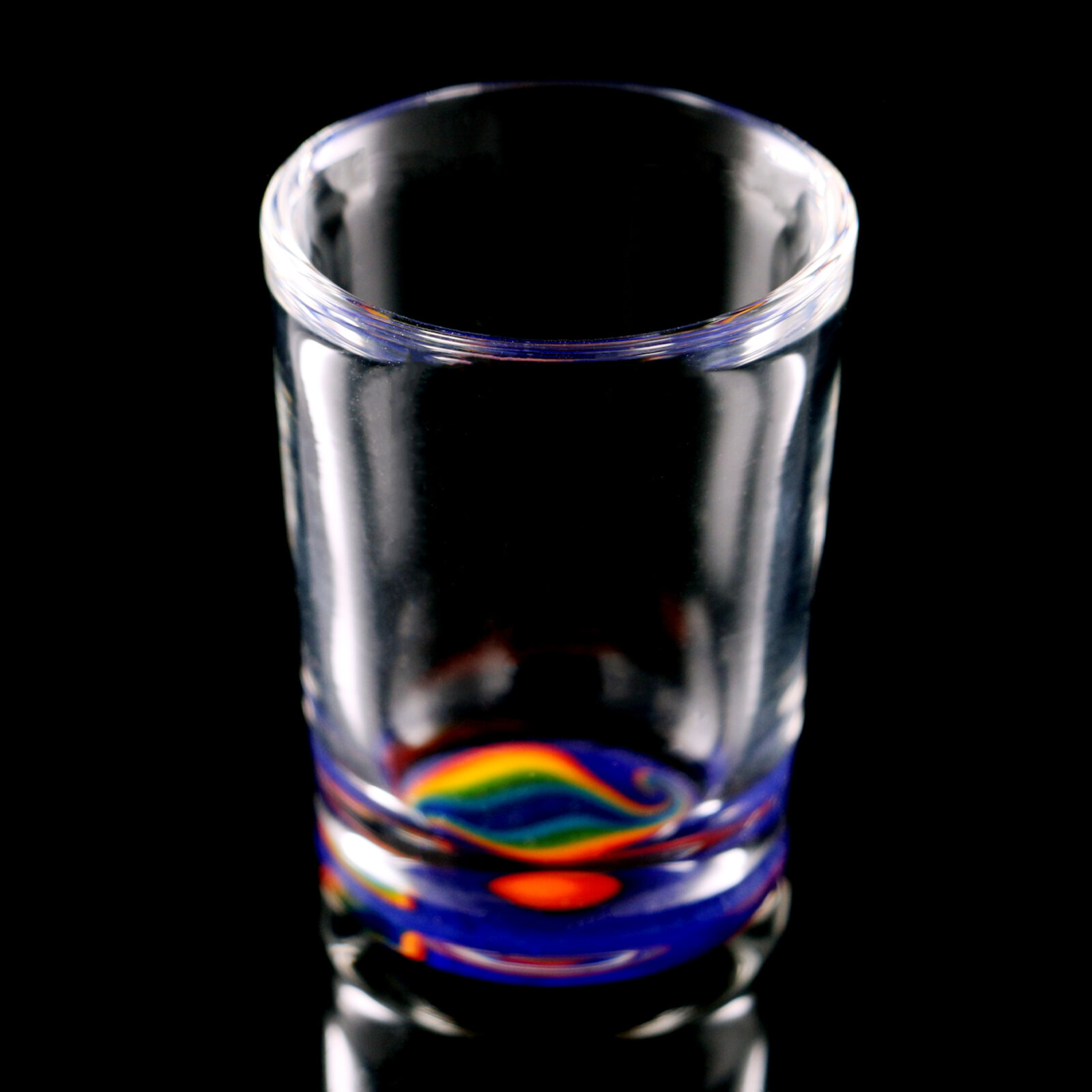 Rainbow Wave in Blue - Shot Glass