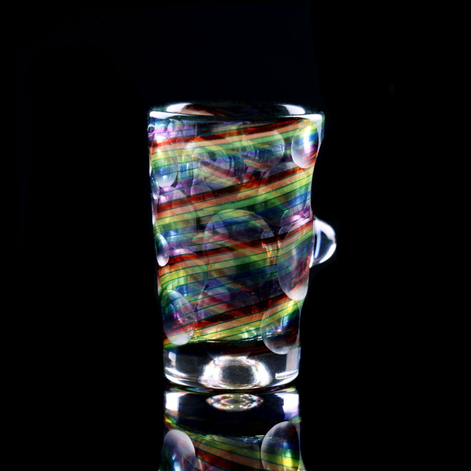 Dark Rainbow Shot Glass | Hand Engraved