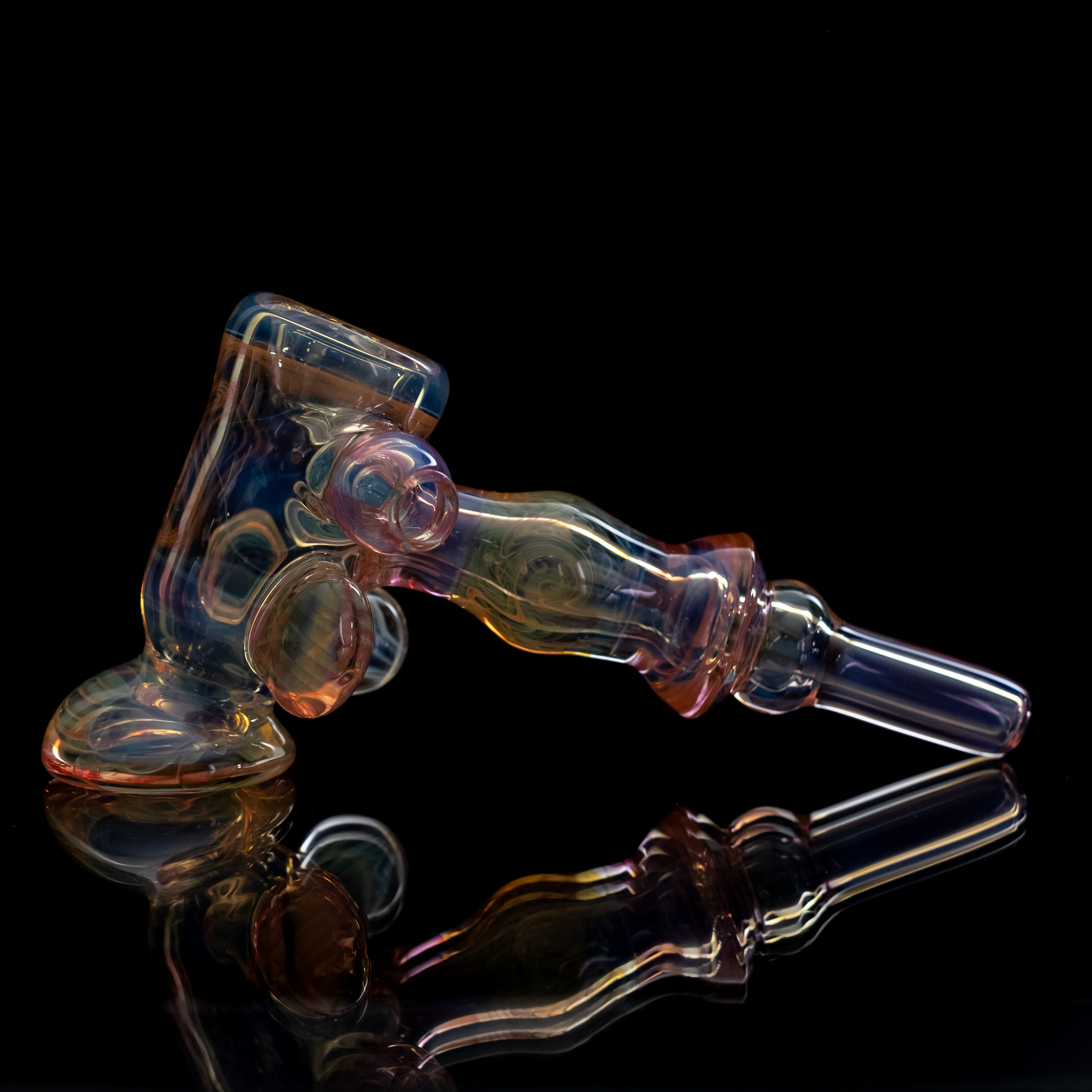 Fumed Hammer Pipe with Marbles Fumed Hammer Pipe with Marbles