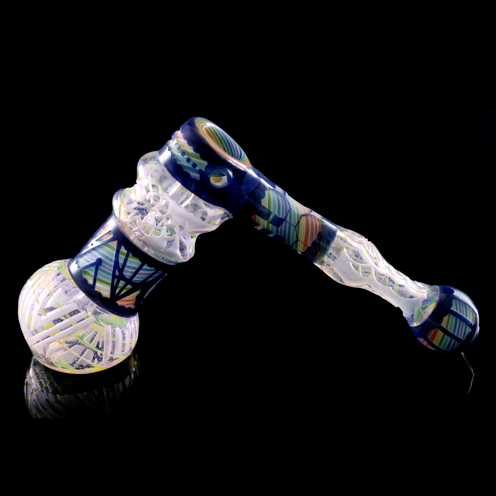 Sandblasted Rainbow Hammer Bubbler
