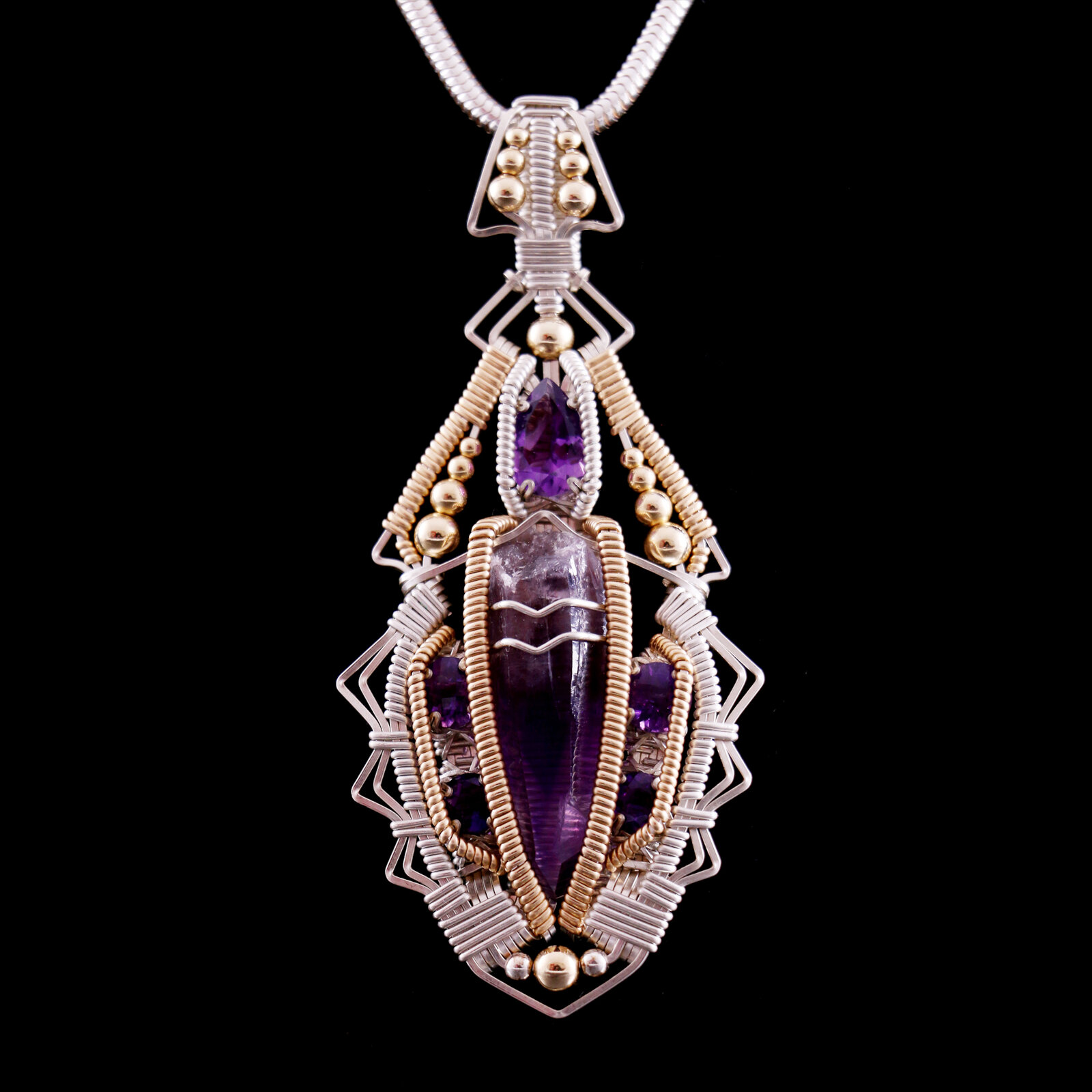 Pendant with Amethysts