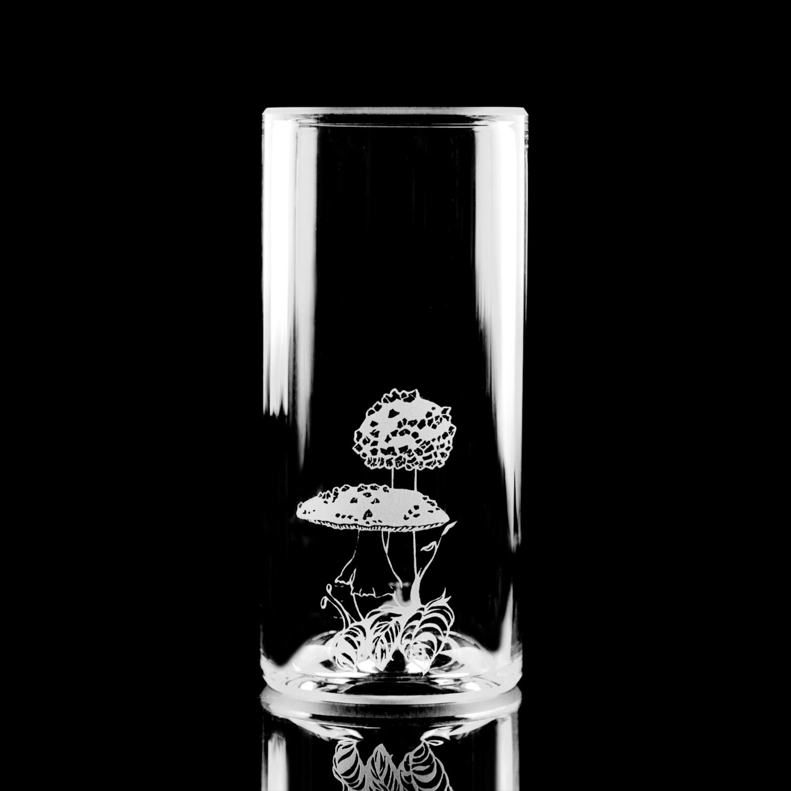 Sandblasted Magic Mushrooms Drinking Glasses
