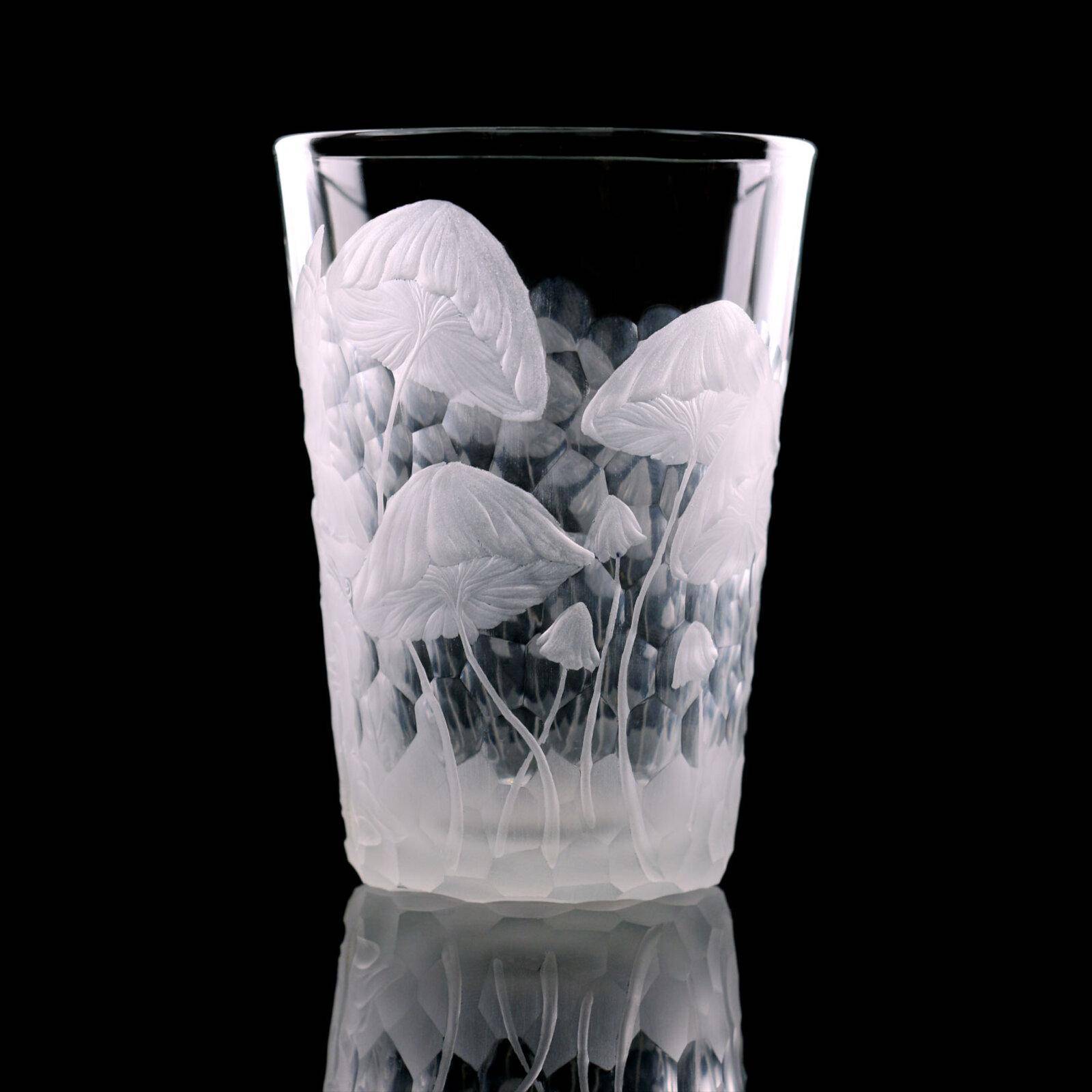 Magic Mushrooms - handgraviertes Trinkglas