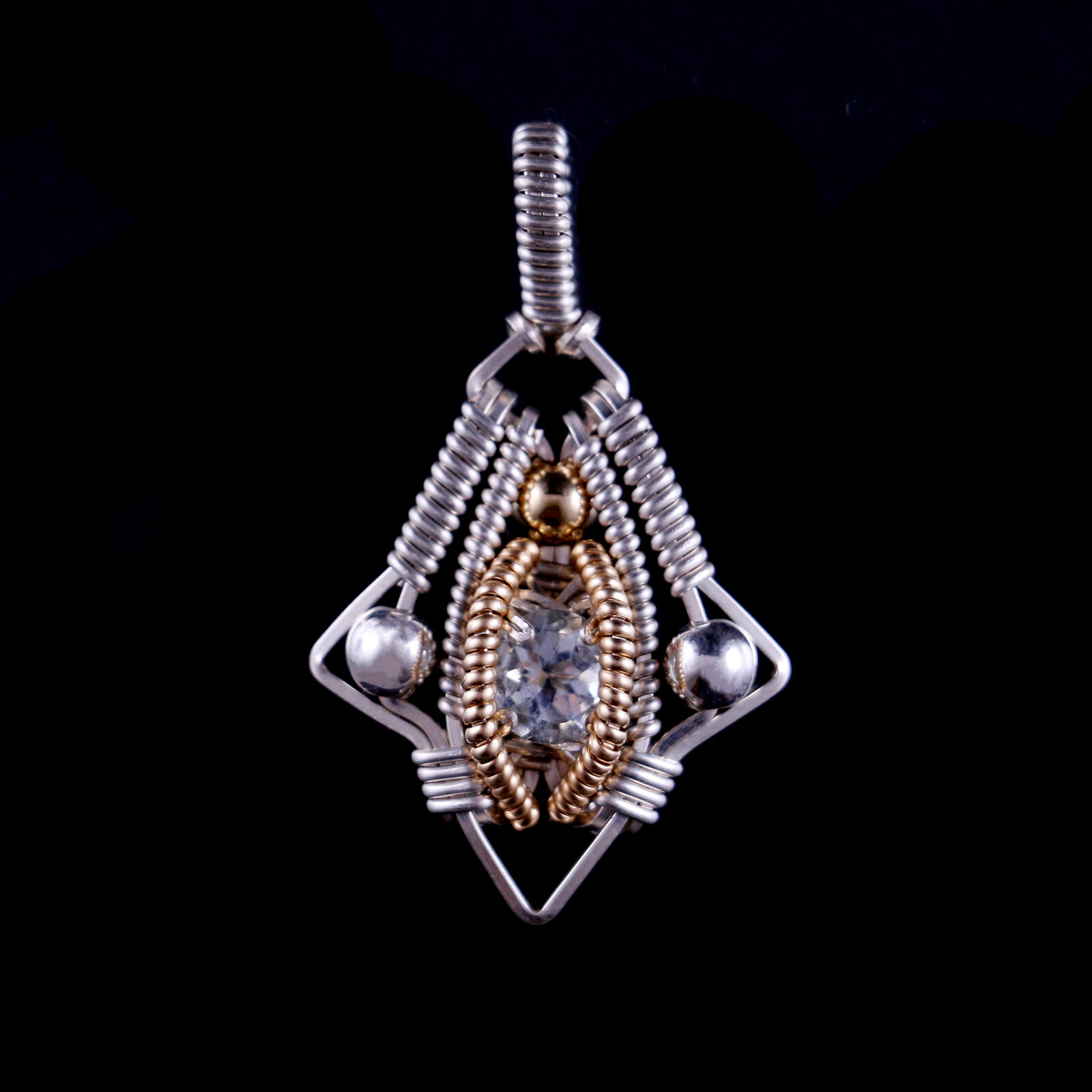 Pendant with Aquamarine, Gold and Silver