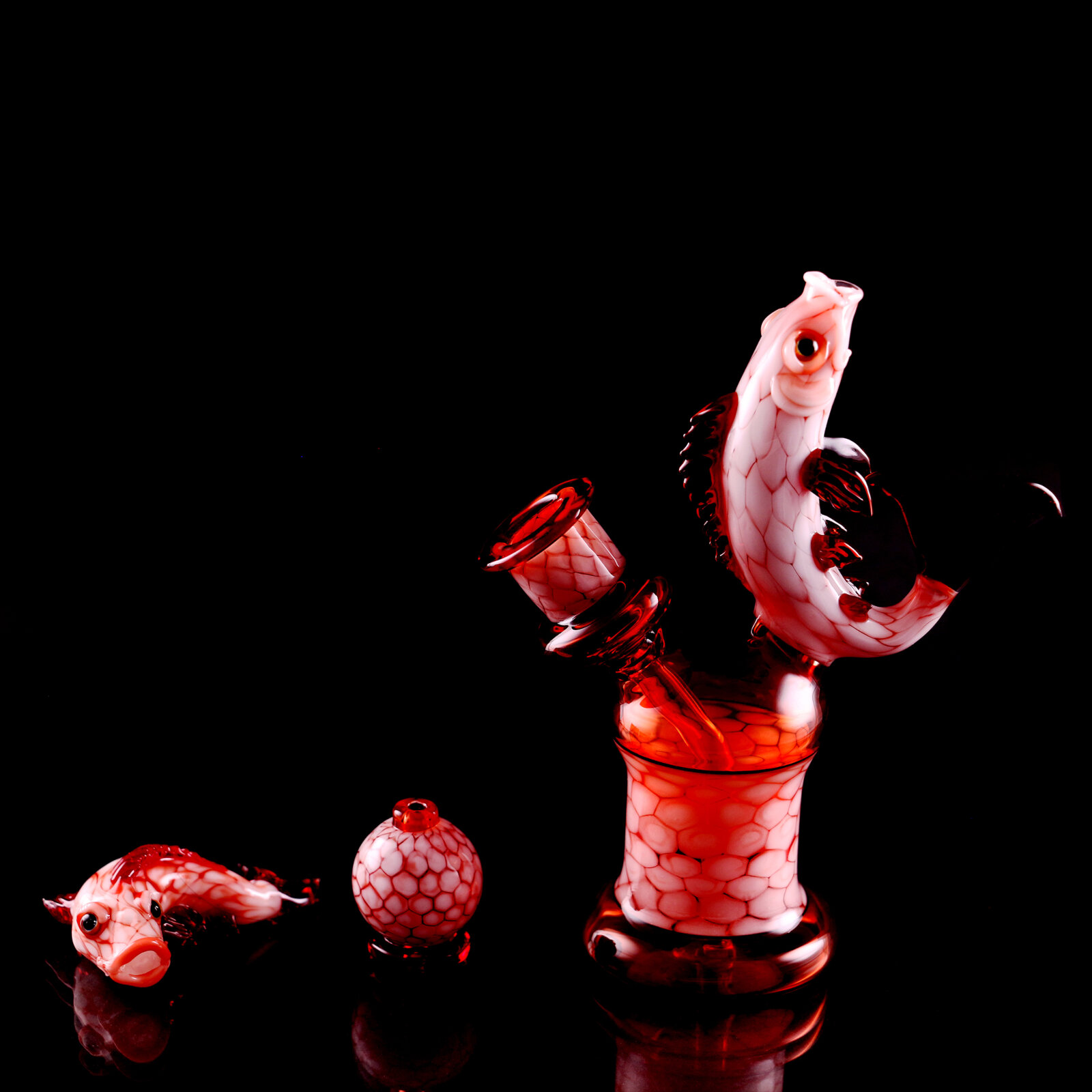 Koi Rig Set Red with Carb Cap and Pendant Koi Rig Set Red with Carb Cap and Pendant