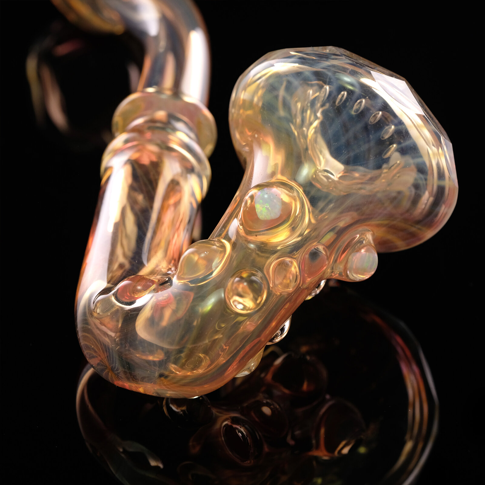 Fumed and Faceted Sherlock with Opals